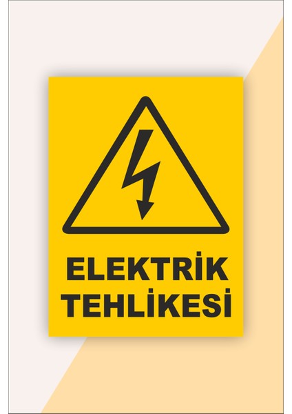 Karbon Soft Iş Güvenliği Uyarı Levhası Elektrik Tehlikesi