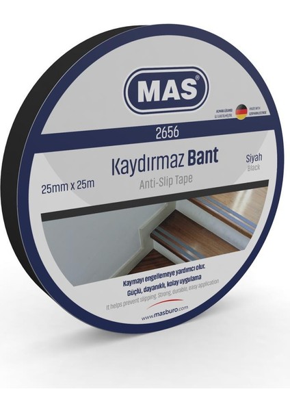 Mas Kaydırmaz Bant 25MMX25M Siyah 2656