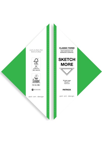 Üçgen Eskiz Defteri Marker ve Grafik Için Triangle Sketchbook