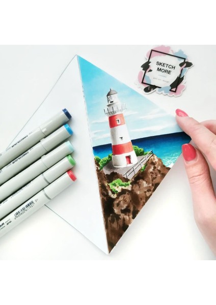 Üçgen Eskiz Defteri Marker ve Grafik Için Triangle Sketchbook
