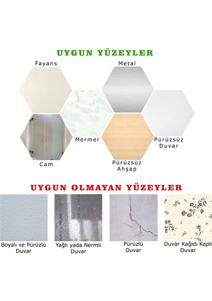 Kendinden Yapışkanlı Askılık Havlu Duvar Portmanto Askısı Çelik Pakette 5 Adet