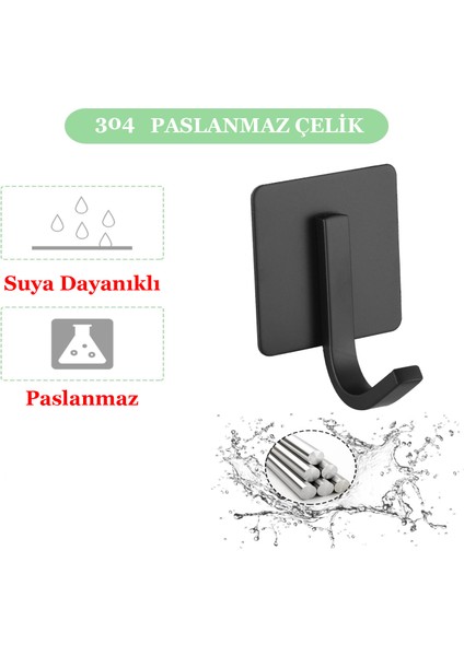 Kendinden Yapışkanlı Askılık Çelik Pakette 5 Adet