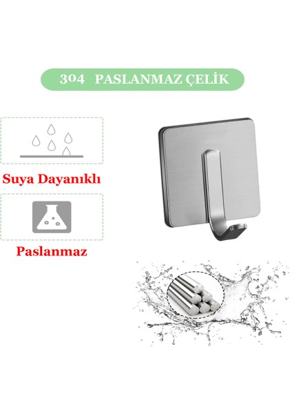 Kendinden Yapışkanlı Askılık Çelik Pakette 5 Adet