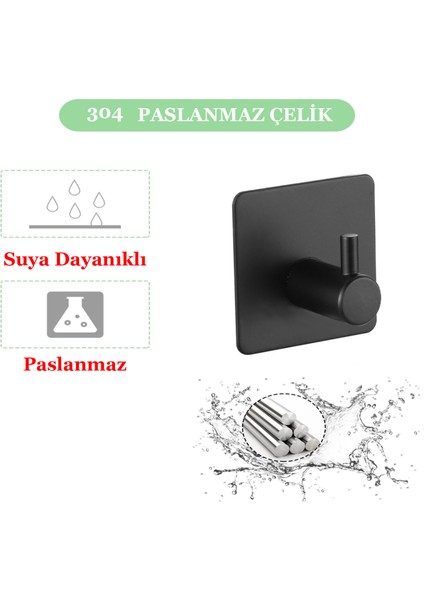 Kendinden Yapışkanlı Askılık Çelik Pakette 5 Adet