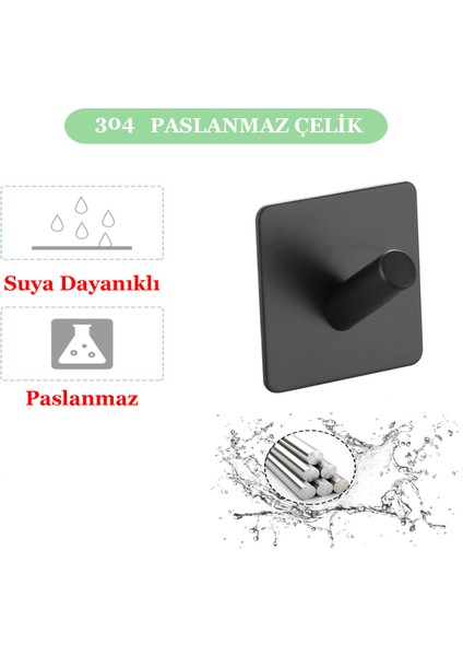 Kendinden Yapışkanlı Askılık Çelik Pakette 5 Adet