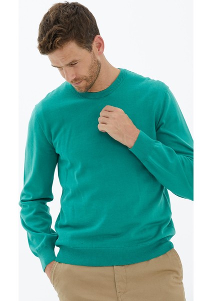 Sıfır Yaka Triko Kazak - Yeşil fiyatları