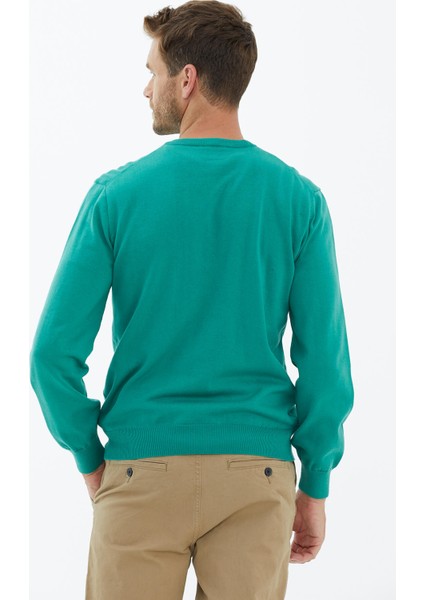 Sıfır Yaka Triko Kazak - Yeşil fırsatları