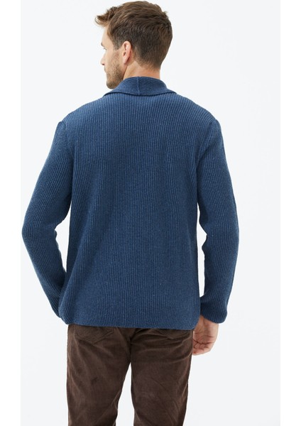 Şal Yaka Düğmeli Tirıko Hırka - Indigo indirimleri