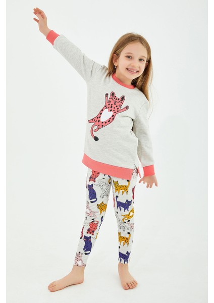 Spotted Cat Bejmelanj Kız Çocuk Tayt Takım