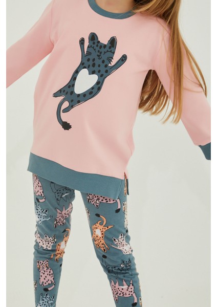 Spotted Cat Pembe Kız Çocuk Tayt Takım fırsatları