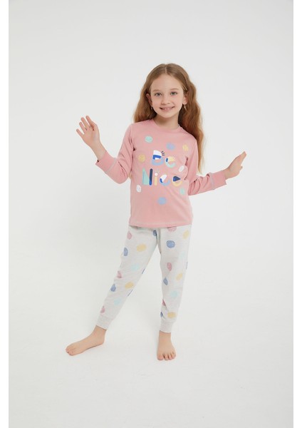 Be Nice Pembe Kız Çocuk Uzun Kol Pijama Takım