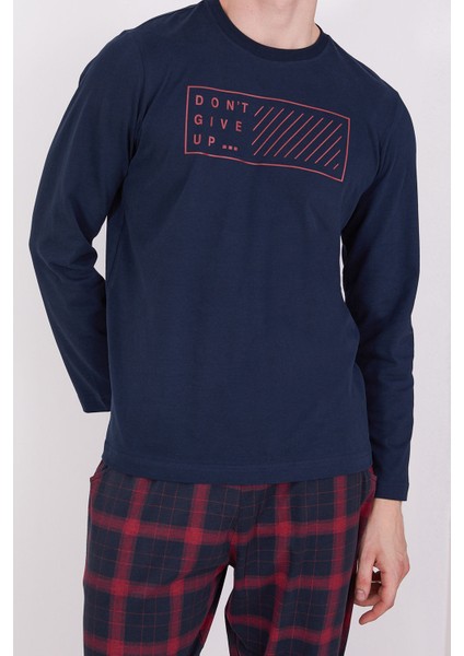 Dont Give Up Navy Erkek Uzun Kol Pijama Takım fiyatları