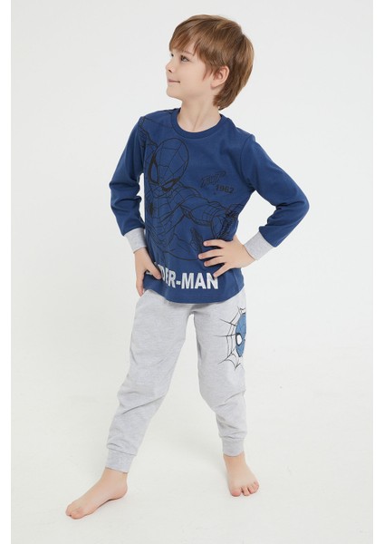 Lisanslı Thwip Mavi Erkek Çocuk Uzun Kol Pijama Takım