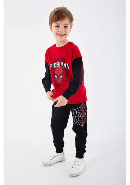 Spider Man The Amazing Kırmızı Erkek Çocuk Uzun Kol Pijama Takım