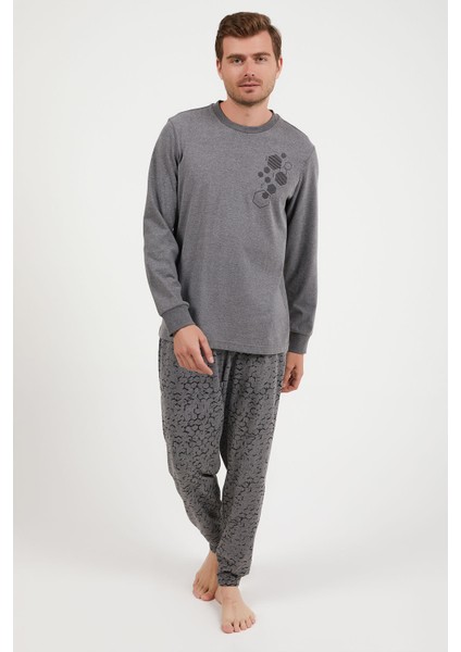 Honeycomb Antramelanj Erkek Uzun Kol Pijama Takım