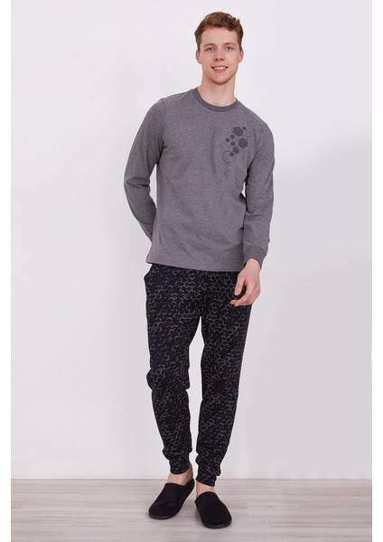 Honeycomb Antramelanj Erkek Uzun Kol Pijama Takım