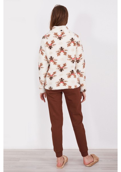 Deer Krem Kadın Uzun Kol Pijama Takım indirimleri