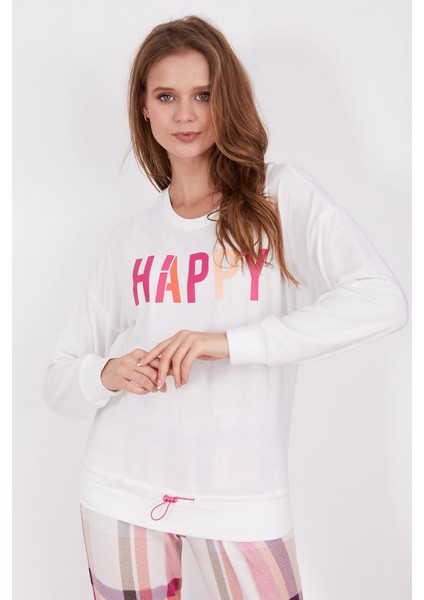 Happy Krem Kadın Uzun Kol Pijama Takım fiyatları
