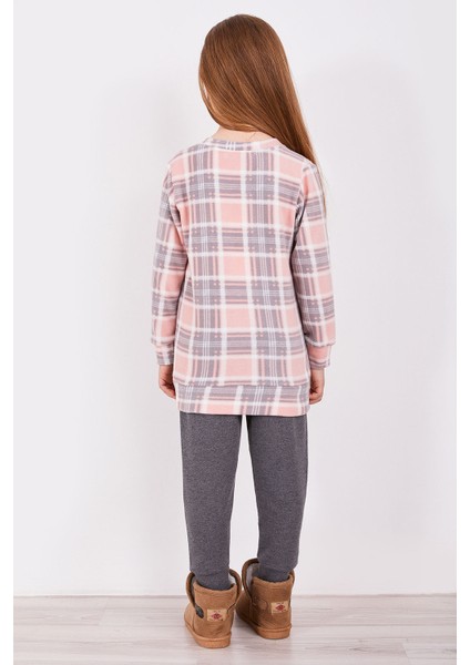 Ekoseli Pudra Kız Çocuk Uzun Kol Pijama Takım indirimleri