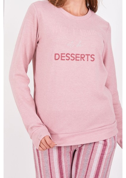 Vivre Damour Et De Desserts Gül Kurusu Kadın Uzun Kol Pijama Takım