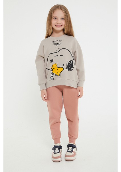 Lisanslı Best Of Friends Gri Kız Çocuk Eşofman Takım