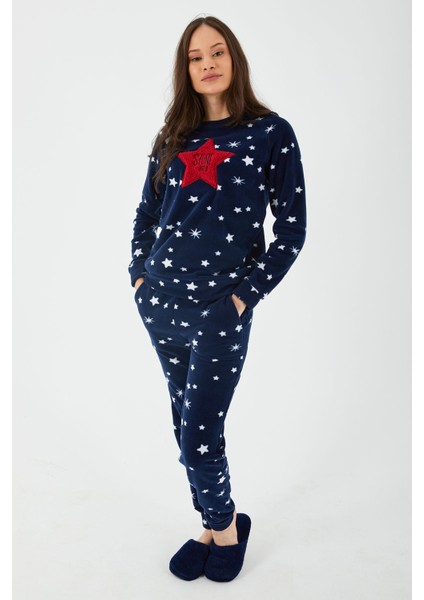 Shine Lacivert Kadın Uzun Kol Pijama Takım fiyatları