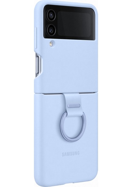 Galaxy Z Flip 4 Yüzüklü Silikon Kılıf - Mavi - EF-PF721TLEGWW