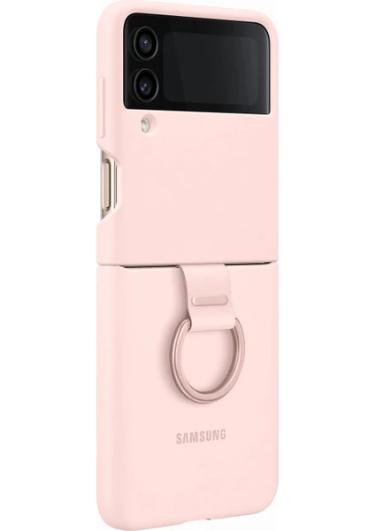 Galaxy Z Flip 4 Yüzüklü Silikon Kılıf - Pembe - EF-PF721TPEGWW