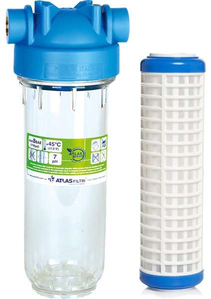 Atlas 10 Inç Dp Mono Housıng 3/4'' Dolu Filtre Kabı