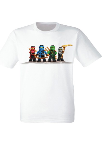 Ninjago Baskılı Beyaz Tişört