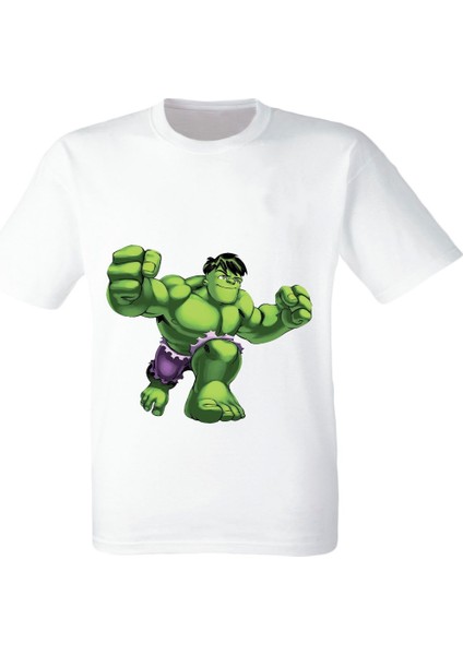 Hulk Baskılı Beyaz Tişört