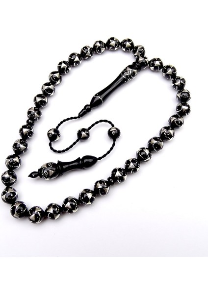 Bürokrat Gümüş ve Mine Işlemeli Kuka Tesbih