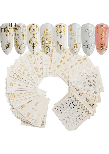 90 Pcs Altın Gümüş Sıcak Su Tırnak Etiketi (Yurt Dışından)