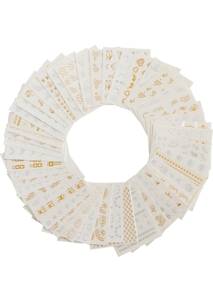 90 Pcs Altın Gümüş Sıcak Su Tırnak Etiketi (Yurt Dışından)