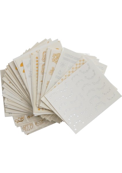 90 Pcs Altın Gümüş Sıcak Su Tırnak Etiketi (Yurt Dışından)