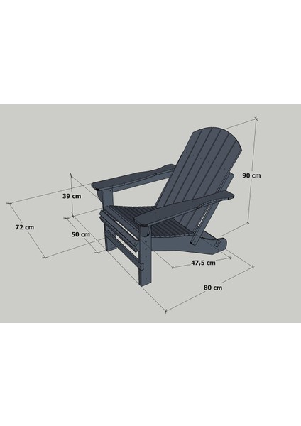 Adirondack (Ahşap Bahçe Sandalyesi) Beyaz