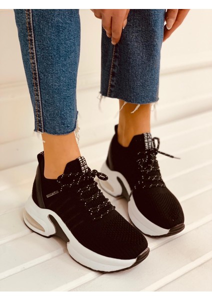 Siyah Triko (Veni) Kadın Sneakers