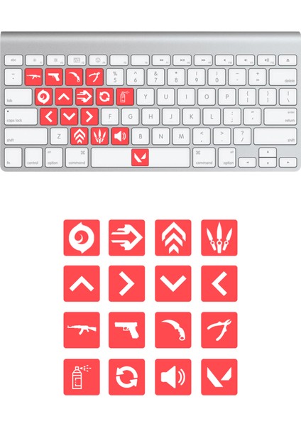 Valorant Jett Klavye Sticker Set Klavye Etiketi