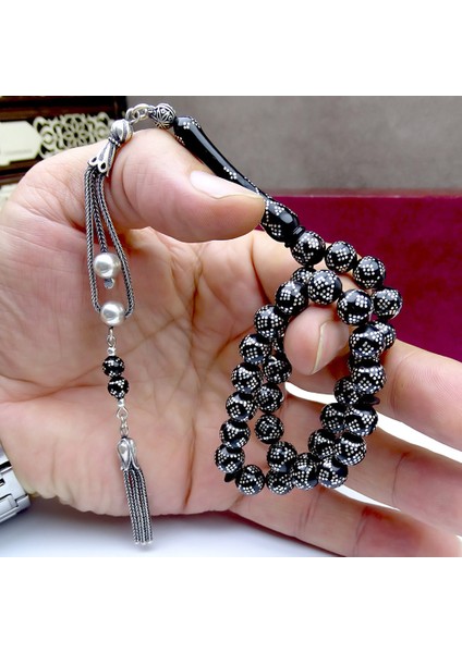 Gümüş Kakma Işlemeli Kuka Tesbih modelleri