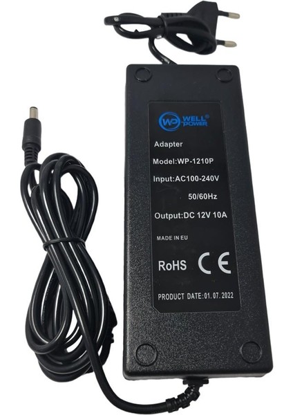 12VOLT 10AMPER Plastik Kasa Adaptör 5.5x2.5mm Jak Fişli