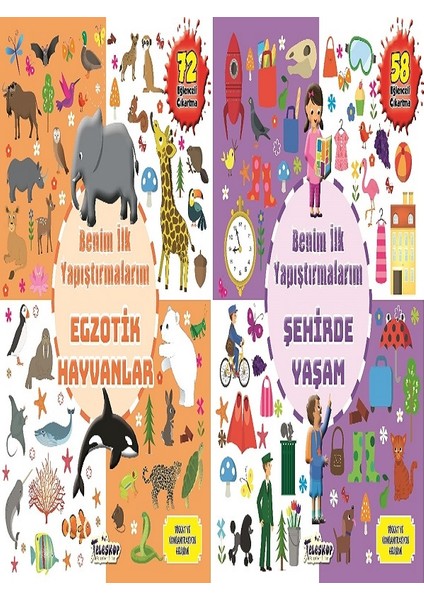 Benim İlk Yapıştırmalarım Seti 2 Kitap - Egzotik Hayvanlar - Şehirde Yaşam fiyatları