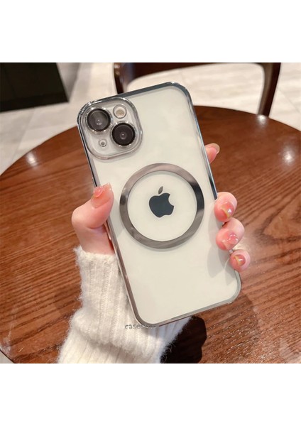 Apple iPhone 13 Uyumlu Kılıf Kamera Korumalı Metalik Parlak Renkli Magsafe Wireless Şarj Case fiyatları