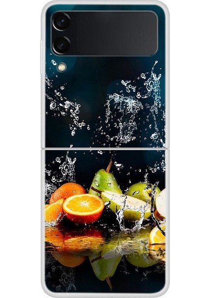 Samsung Galaxy Z Flip 4 Için Meyve Desenli Sert Pc Koruma Kapaklı Telefon Kılıfı