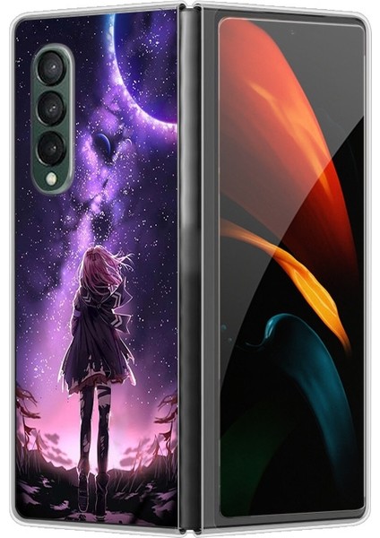 Samsung Galaxy Z Fold 4 Için Yıldız Desenli Sert Pc Koruma Kapaklı Telefon Kılıfı