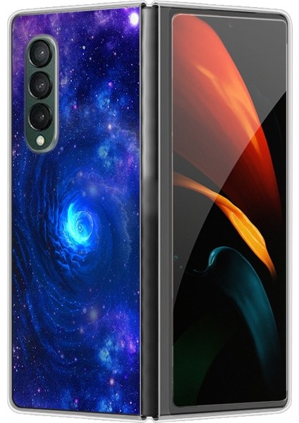 Samsung Galaxy Z Fold 4 Boyalı Yıldız Mağarası Desenli Sert Pc Koruma Telefon Kılıfı Kapağı