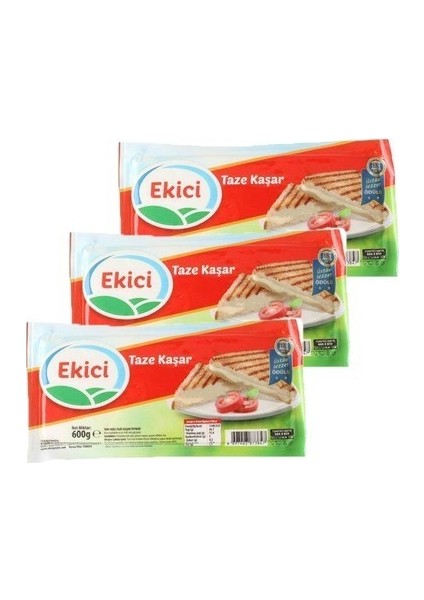 Taze Kaşar Peyniri 600 G x 3 Adet