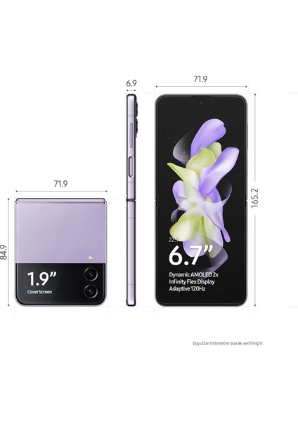Galaxy Z Flip4 128 GB 8 GB Ram (Samsung Türkiye Garantili) Mor modelleri