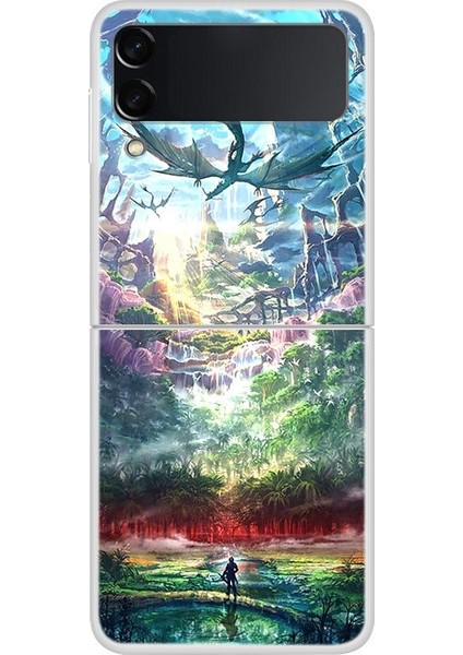 Samsung Galaxy Z Flip 4 Için Ejderha Desenli Sert Pc Koruma Kapaklı Telefon Kılıfı(Yurt Dışından)