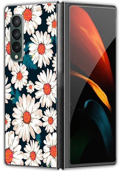 Samsung Galaxy Z Fold 4 Için Papatya Desenli Sert Pc Koruma Kapaklı Telefon Kılıfı