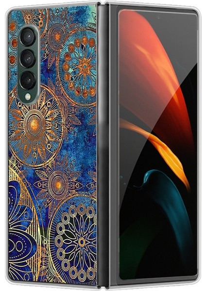 Samsung Galaxy Z Fold 4 Için Çiçek Desenli Sert Pc Koruma Kapaklı Telefon Kılıfı